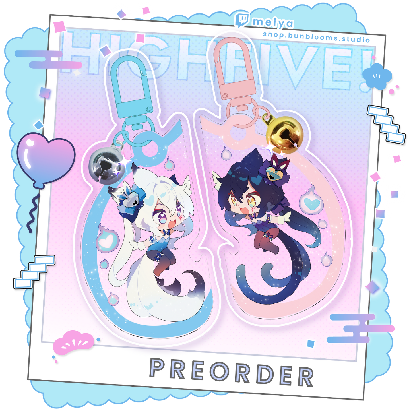 Glitter Keychain Set: Highfive!