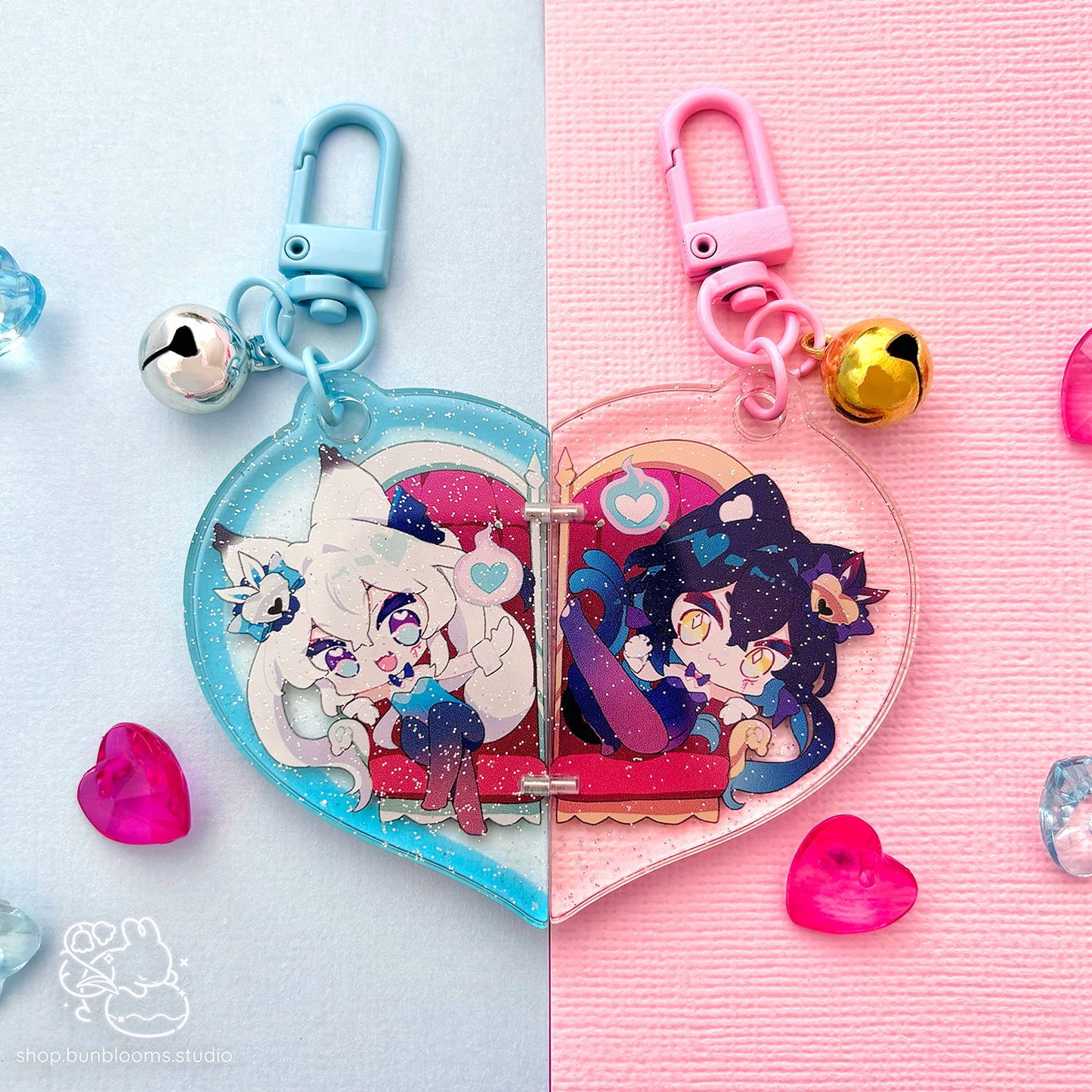 Glitter Keychain Set: Throne of Hearts